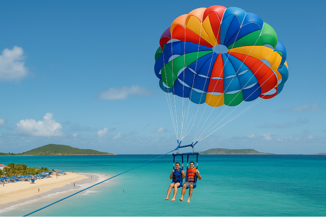 Parasailing in St Martin